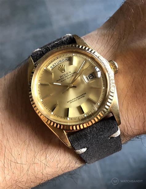 rolex daydate suede|Rolex date and day display.